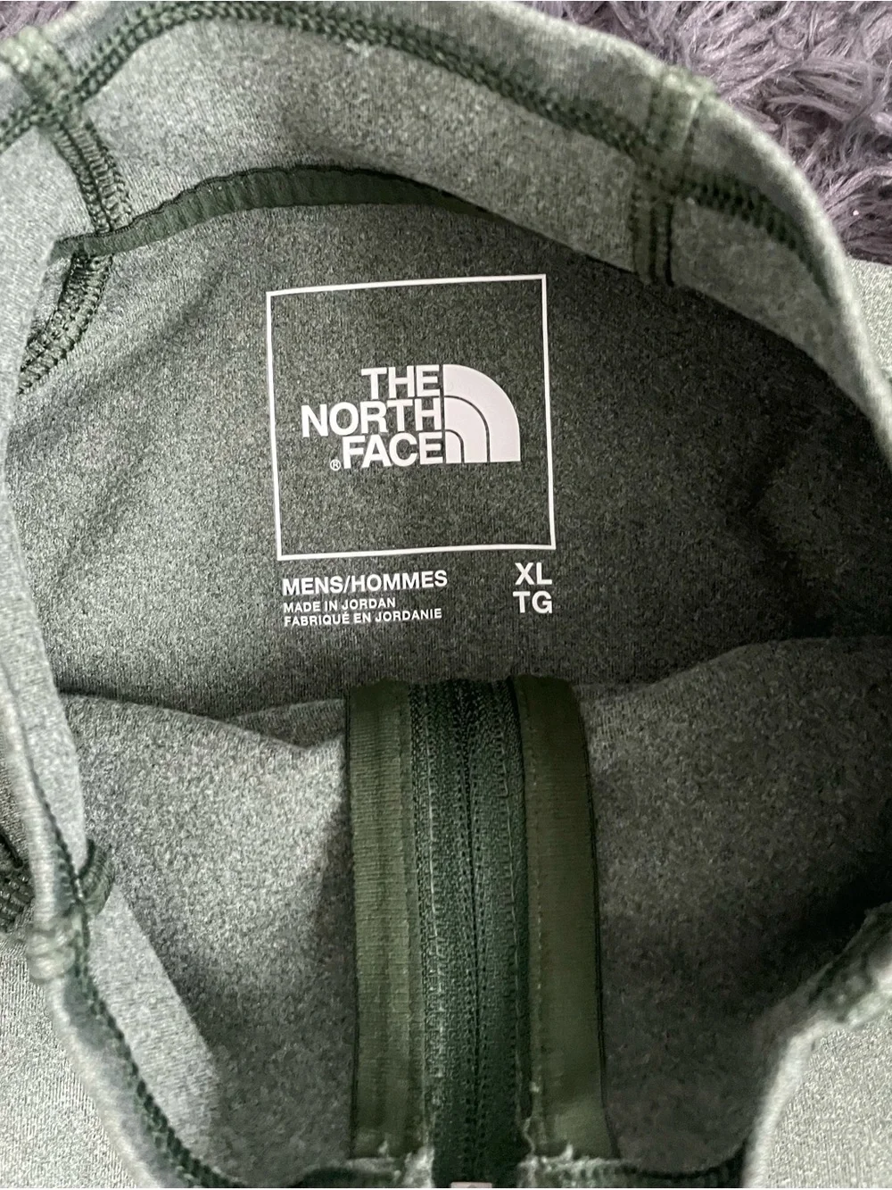 Men Size XL The North Face Long Sleeve 1/4 Zip Fleece Green